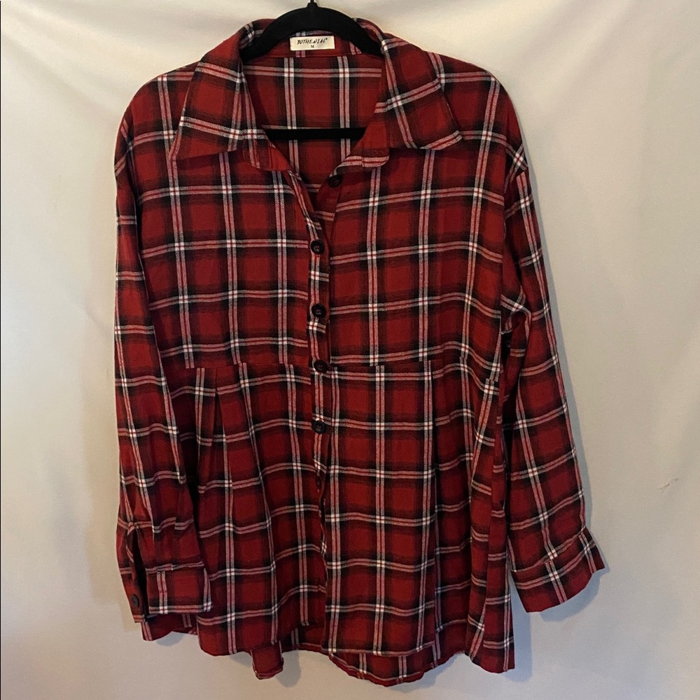 Red Plaid Button Down Shirt